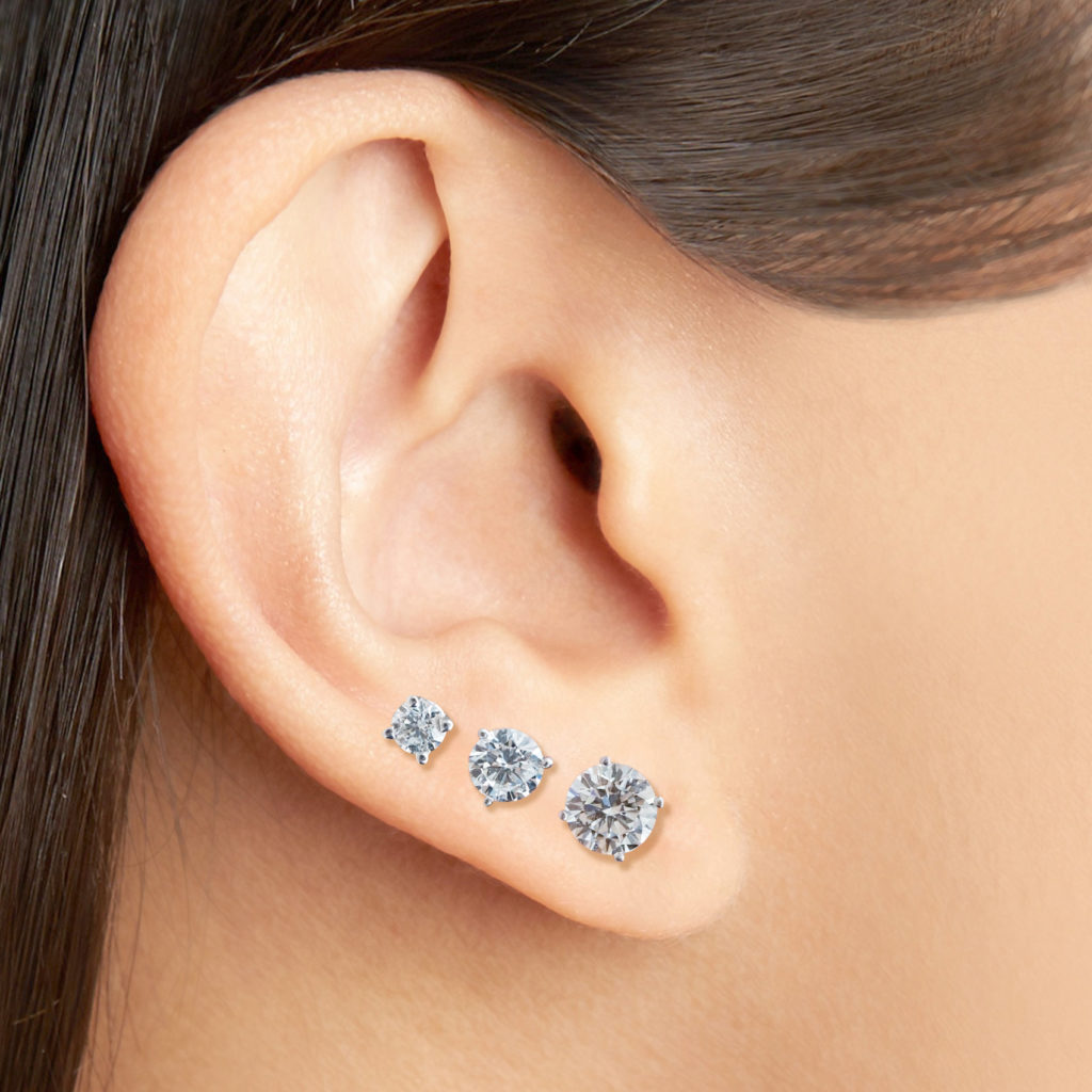 Women's Alloy Stud Earrings in Gold | Stud earrings, Big stud earrings, Diamond  earrings studs round