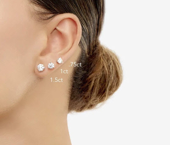 Silver Zircon Bezel Diamond Stud Earrings – Anayra Jewellery