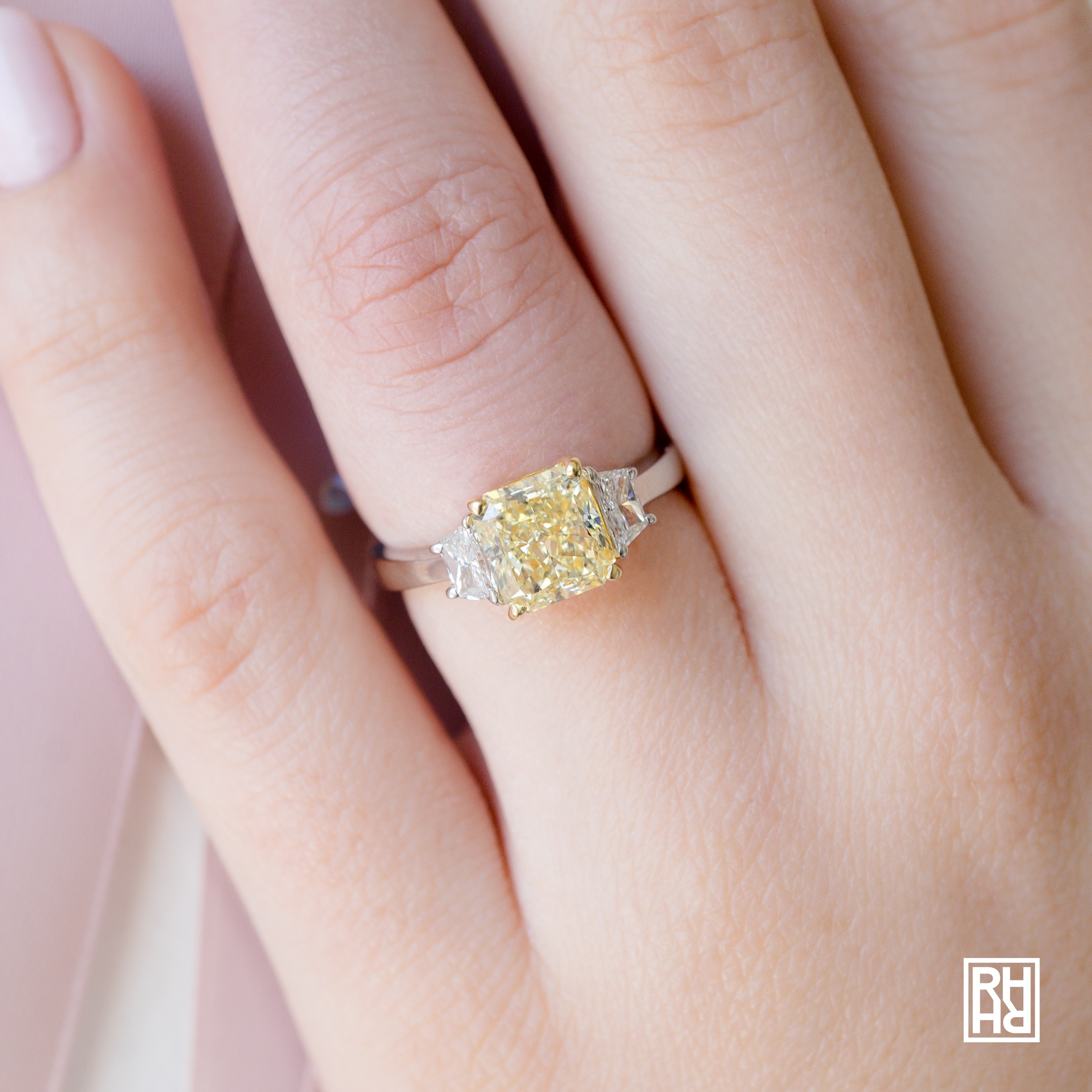 Yellow halo hot sale engagement rings